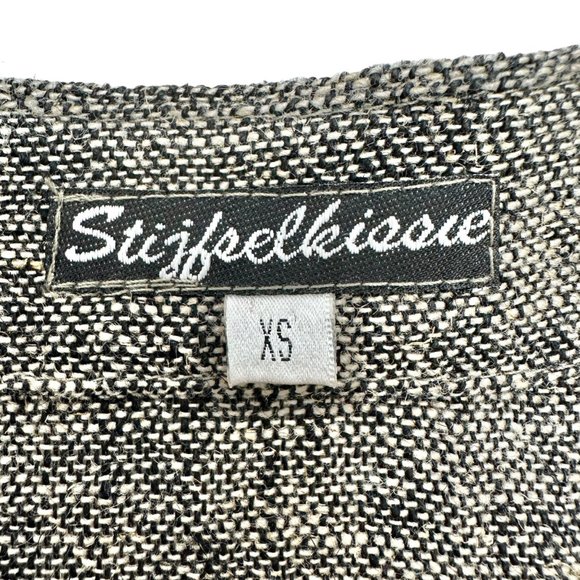 Stijfselkissie Shirt Jacket Womens XS Gray Textured Linen Drape Style Pockets - Picture 10 of 13